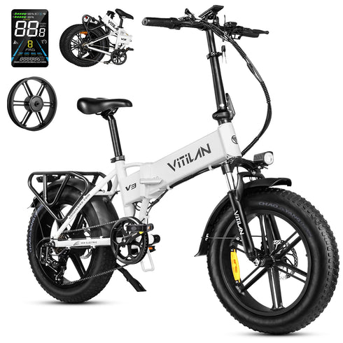 Vitilane V3 2.0 Folding Fat Tires Adult All Terrain Bicicletta elettrica GARANZIA ITALIANA